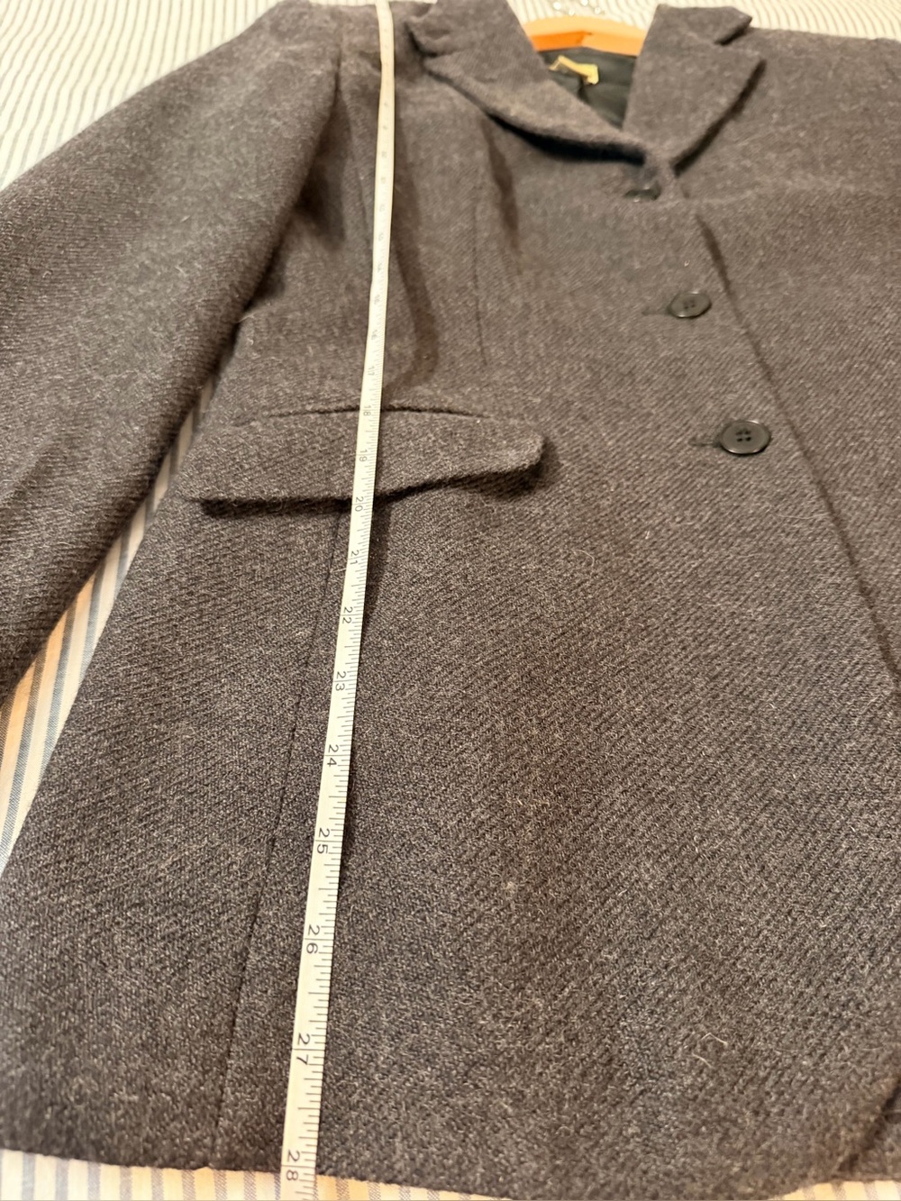 Limited America Charcoal Gray Women's Tailored Wool-Blend Blazer 2 - Picture 12 of 14
